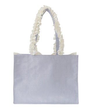 Maison de FLEUR ジャカードリボンフリルスクエアトートMバッグ Blue