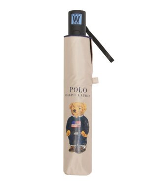 MOONBAT 【自動開閉】POLO RALPH LAUREN 遮光 晴雨兼用 折りたたみ日傘 無地 ポロベア ベージュ