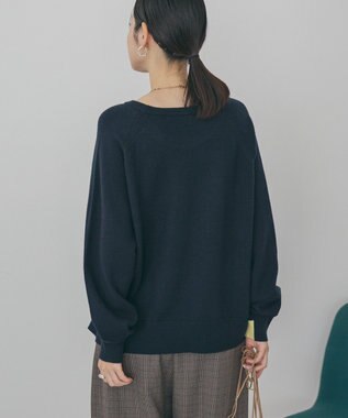 AMERICAN HOLIC バイパチラグランニットプルオーバー Navy