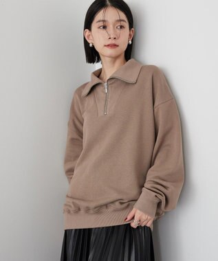 AMERICAN HOLIC ハーフＺＩＰスウェット1 Mocha