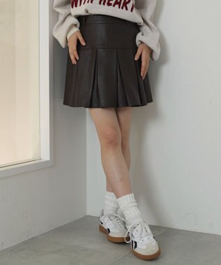 WEGO PUプリーツスカパン ブラウン