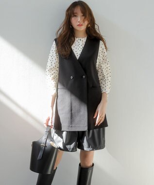 組曲 ドットジョーゼットプリント ブラウス アイボリー系5