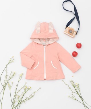 組曲 KIDS 【80-90cm】セーラーボーダー パーカー ピンク系