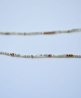 monshiro シルクビーズネックレス ホワイト