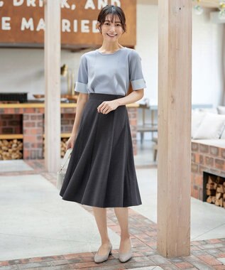 Tiaclasse ポンチフレアスカート チャコールグレー