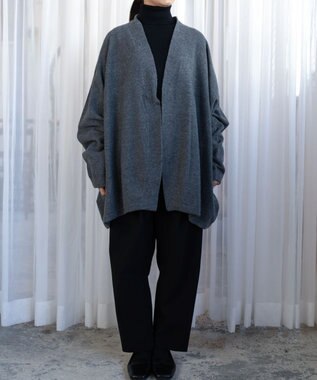 muuc 〈希少な素材〉〈高級15.5マイクロン長極細メリノウール100%〉〈ユニセックス〉ウルグアイウールのジャケットカーディガン グレー