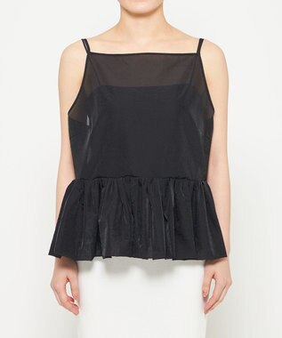 uncrave シアー オーガンジー ペプラム トップス ブラック（久慈暁子さん着用）