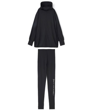 San-ai Resort（三愛水着楽園） 【UPF50＋】　WEB限定　つば付きラッシュ・レギンスセット　M・L　　【San-ai Resort（サンアイリゾート）】 ブラック