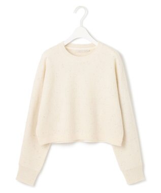 ICB 【洗える】ソフトカシミヤミックス ラメノットヤーンニット オフ系