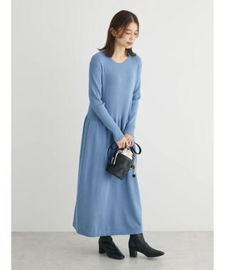 Green Parks ・Ｐｅｔｉｔ　Ｆｌｅｕｒ　フレアニットワンピース Blue