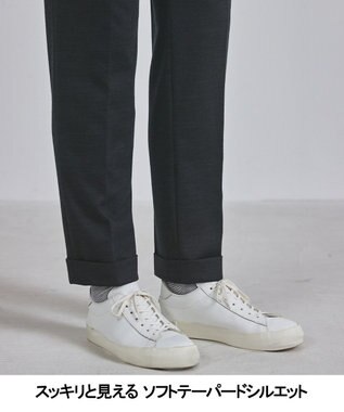 GOTAIRIKU セットアップ対応【洗える/ストレッチ/シワになりにくい】ウォッシャブルジャージー セットアップパンツ_無地（25年モデル） グレー系