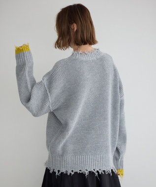 YECCA VECCA ダメージルーズニット Blue