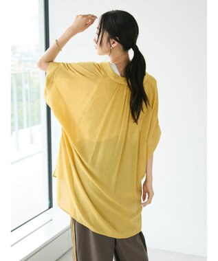 CRAFT STANDARD BOUTIQUE ヴィンテージボイルミルフィーユ襟付きシャツチュニック Yellow