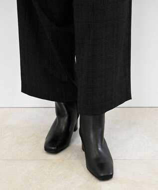 Pointer 本革スエードコンビショートブーツ ブラック(コンビ)