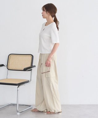 earth music&ecology チェーンリブラメカットソー Off White