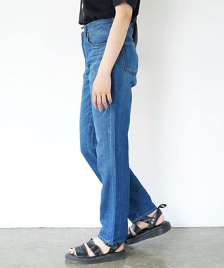 caqu FS linen tapered straight リネンテーパードストレートデニム 1year