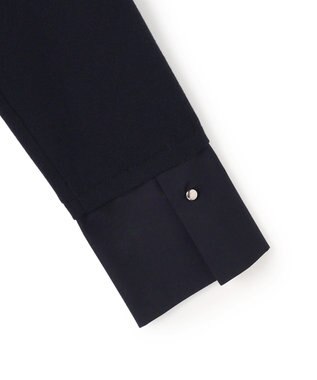 ICB レーヨンシルクストレッチブレンド ドッキングペプラムプルオーバー ネイビー