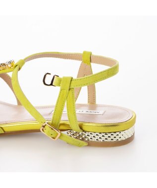 MODE ET JACOMO <MODE ET JACOMO>ポインテッドトゥTストラップサンダル イエロースエード