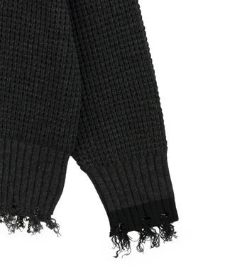 YECCA VECCA ダメージルーズニット Blue