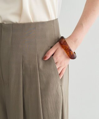 YECCA VECCA ドライタッチストレッチワイドパンツ Dark Beige