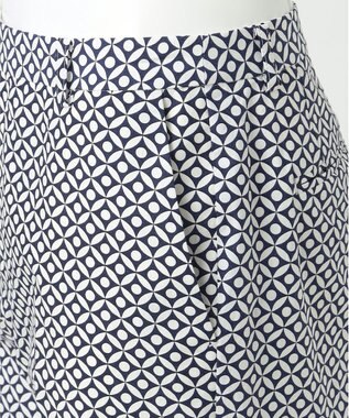 23区 S 【R(アール)】ジオメトリックペイズリープリント パンツ ジオメトリックネイビー