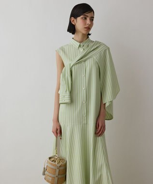 GRACE CONTINENTAL ストライプシャツワンピース グリーン