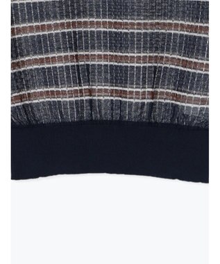 Te chichi 透かしマルチボーダーニットポロ ネイビー