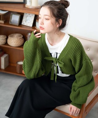 WEGO リボンニットボレロ