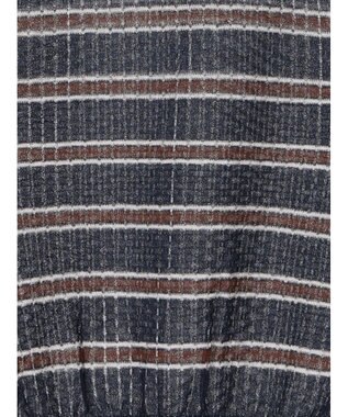 Te chichi 透かしマルチボーダーニットポロ ネイビー