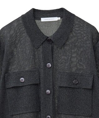 AMERICAN HOLIC シアー襟付きカーディガン Black