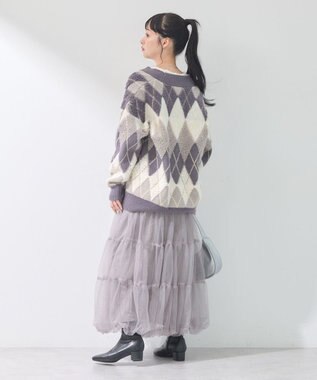 earth music&ecology チュールバルーンスカート Charcoal Gray