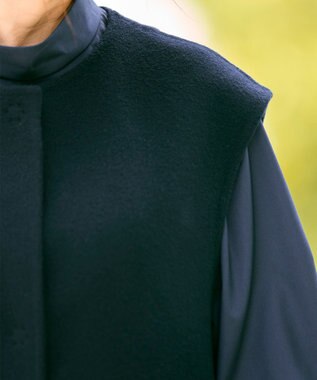 #Newans バックペプラムダブルフェイスジレ ネイビー