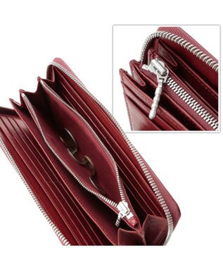 UNBILLION Otias バッファローレザーラウンドF長財布 レッド