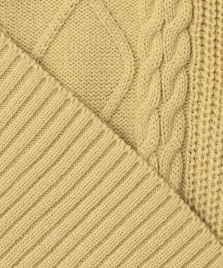 ANY SIS 【洗える】スフレハイネックケーブル ニット ライトイエロー