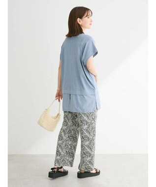 Green Parks ピグメントフレンチスリーブチュニック Sax