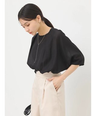 earth music&ecology バルーンスリーブブラウス Black