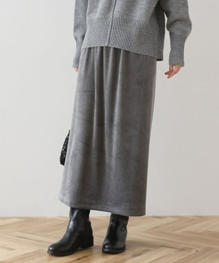 Green Parks ぽかぽか裏起毛ベロアＩラインスカート