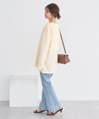 earth music&ecology テーラーカラーニットカーディガン Ecru