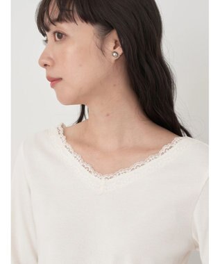 earth music&ecology 前後２ＷＡＹ襟レースプルオーバー Ivory