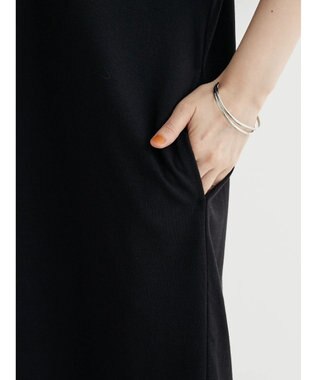 Green Parks 接触冷感　袖切替えカットワンピース Black