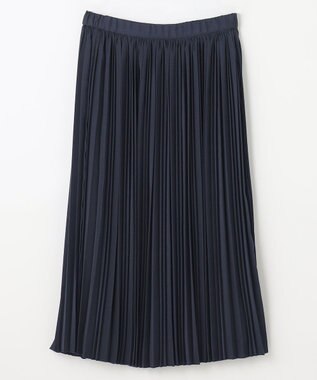ANY L 【ウエストゴム】プリーツスカート ネイビー