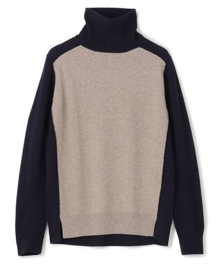 BEIGE， 【WEB限定】ROGAN / タートルネックニット Taupe×Navy