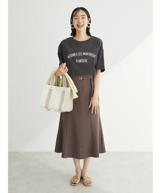 Green Parks キレイ目カレッジボックスＴシャツ Dark Gray