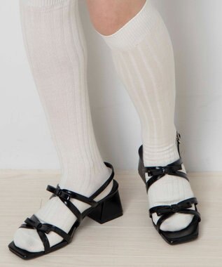 WEGO リボンヒールサンダル ブラック