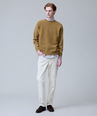 J.PRESS MEN 軽やかに着映える上質ベーシック【ストレッチ / イージーケア】【FLEX YARN】クルーネック ニット ベージュ系