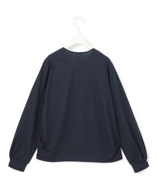 ICB 【接触冷感・UVケア・洗える】コンフォートプレーティング パフスリーブカットソー ネイビー系