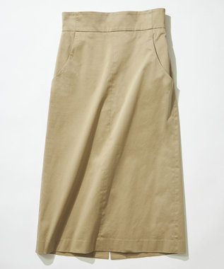 組曲 【WEB限定】サテンストレッチ Iラインスカート モカベージュ系