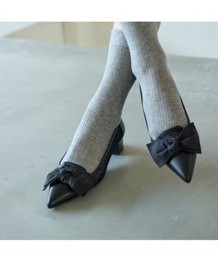 MODE ET JACOMO <MODE ET JACOMO>ビッグリボンオペラパンプス ブラック