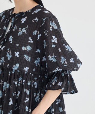 earth music&ecology アソートラッフルブラウス Black