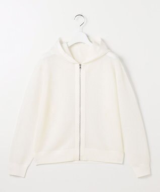 自由区 ライトメッシュジップ パーカー オフホワイト